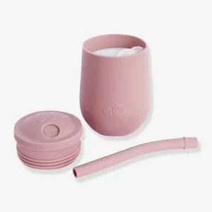 Gobelet D’apprentissage Avec Paille EZPZ Mini Cup En Silicone Rose Blush – EZPZ 18