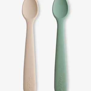 Lot De 2 Cuillères 1er âge MUSHIE En Silicone Beige + Vert – Mushie 6