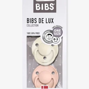 Lot De 2 Sucettes-tétines BIBS De Lux En Silicone Gris Fer + Bleu Layette – Bibs 18