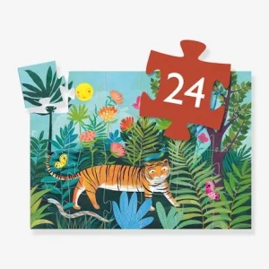 Puzzle 24 Pièces La Balade Du Tigre DJECO Orange – Djeco 7