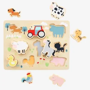 Puzzle à Encastrer Ferme En Bois FSC® Multicolore – Vertbaudet 14